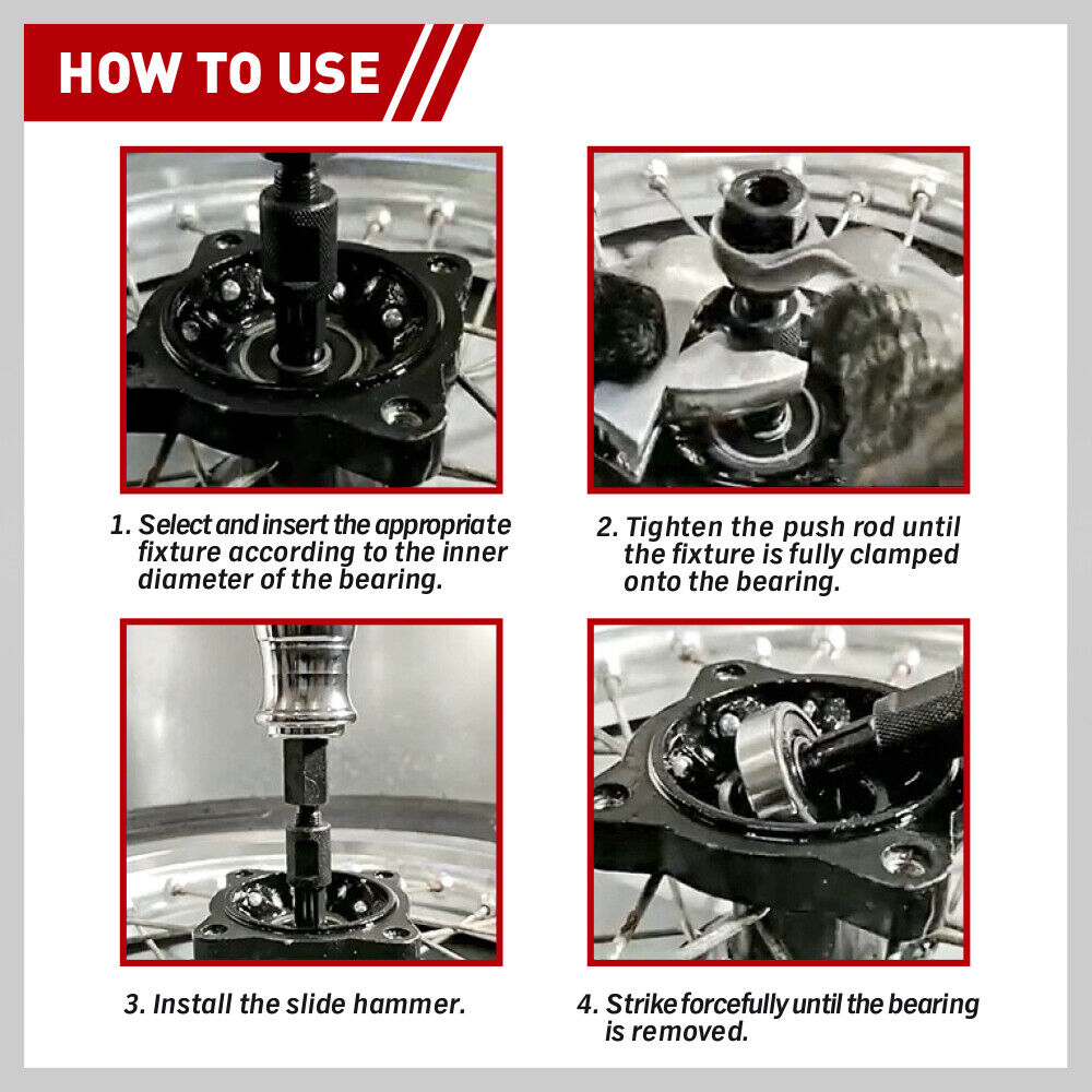 Hammers: SEDY 9Pcs Inner Bearing Puller Set Slide Hammer Internal Blind Hole Remover Tool
