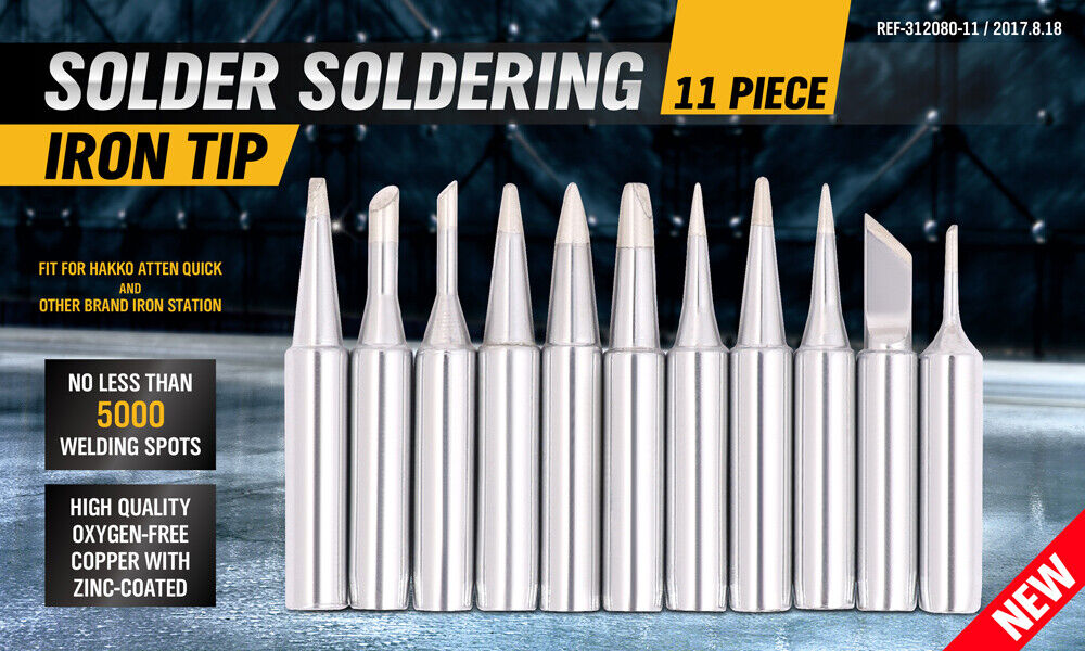 Heat Guns: 11Pc Soldering Iron Tips Solder Rework Lead Free Hakko Soldering Station AU