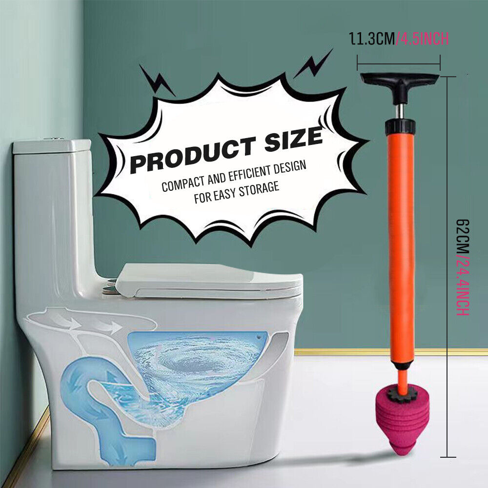 Toilet & Bidet Accessories: 62cm High Pressure Toilet Unblock Toilet Pipe Plunger Bathrooms floor Drains