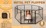 Dog Kennels: Pet Dog Playpen Puppy Exercise Cage Enclosure Fence Metal Outdoor 8 Panel