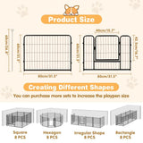 Dog Kennels: Pet Dog Playpen Puppy Exercise Cage Enclosure Fence Metal Outdoor 8 Panel