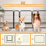 Dog Kennels: Pet Dog Playpen Puppy Exercise Cage Enclosure Fence Metal Outdoor 8 Panel