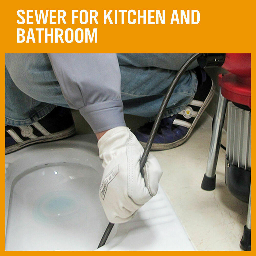 Sewage Pumps: 400W Drain Cleaner Electric Eel Rigid Plumbing Sewerage Pipe Machine 6 Cutters