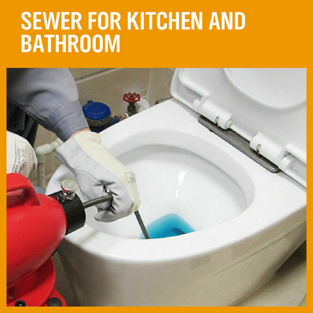 Sewage Pumps: 400W Drain Cleaner Electric Eel Rigid Plumbing Sewerage Pipe Machine 6 Cutters