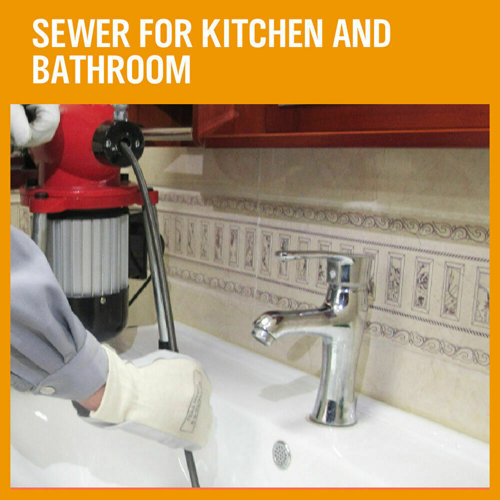 Sewage Pumps: 400W Drain Cleaner Electric Eel Rigid Plumbing Sewerage Pipe Machine 6 Cutters