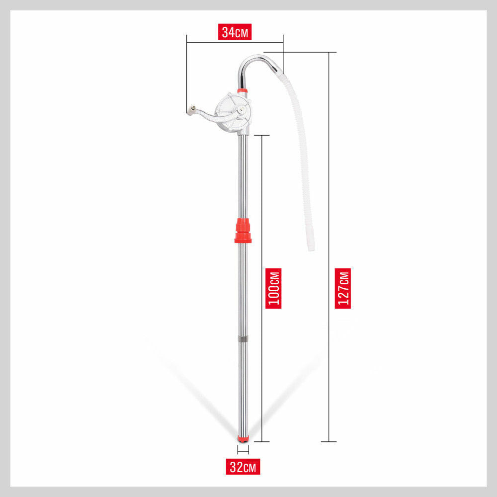 Fuel & Exhaust: Aluminium Rotary Drum Pump Diesel Fuel Kero Oil Petrol 44 Gallon Drum Hand Pump