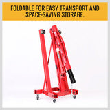 Lifts & Hoists: Engine Crane 2 Ton Hydraulic Hoist Folding Shop Mobile Lifter Workshop Lift