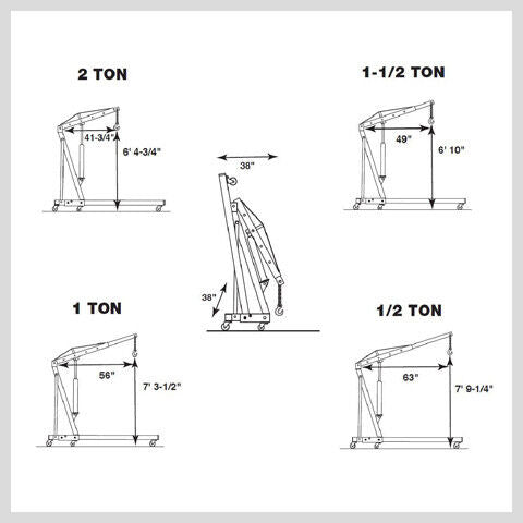 Lifts & Hoists: Engine Crane 2 Ton Hydraulic Hoist Folding Shop Mobile Lifter Workshop Lift