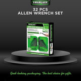 Hand Tools: SWANLAKE 32PCS Hex Key Set, Allen Wrench Set Inch/Metric MM(0.7mm-10mm) SAE(0.028"-3/8)