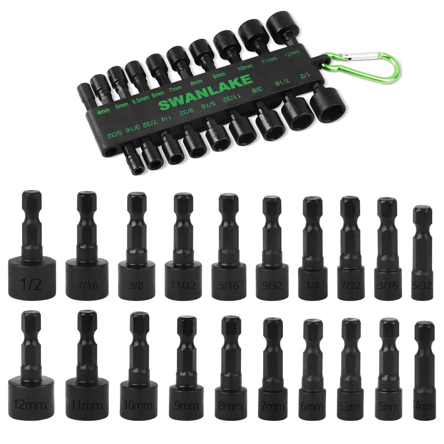 Outdoor Play Equipment: Swanlake 20Pcs Garden Tools Power Nut Driver Set Impact Drill SAE and Metric(will be no tracking)