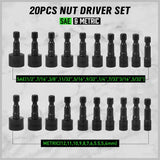 Outdoor Play Equipment: Swanlake 20Pcs Garden Tools Power Nut Driver Set Impact Drill SAE and Metric(will be no tracking)