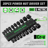 Hand Tools: SWANLAKE GARDEN TOOLS (letter with no tracking)SWANLAKE 20PCS Power Nut Driver Set for Impact Drill, 1/4” Hex Head Drill Bit SAE and Metric
