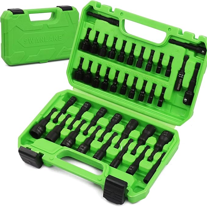 Hand Tools: SWANLAKE SWANLAKE 39PCS Magnetic Hex Nut Driver Master Kit,1/4" Quick-Change Hex Shank, SAE & Metric Power Nuts Driver Drill Bit Tools Set,Cr-V Steel