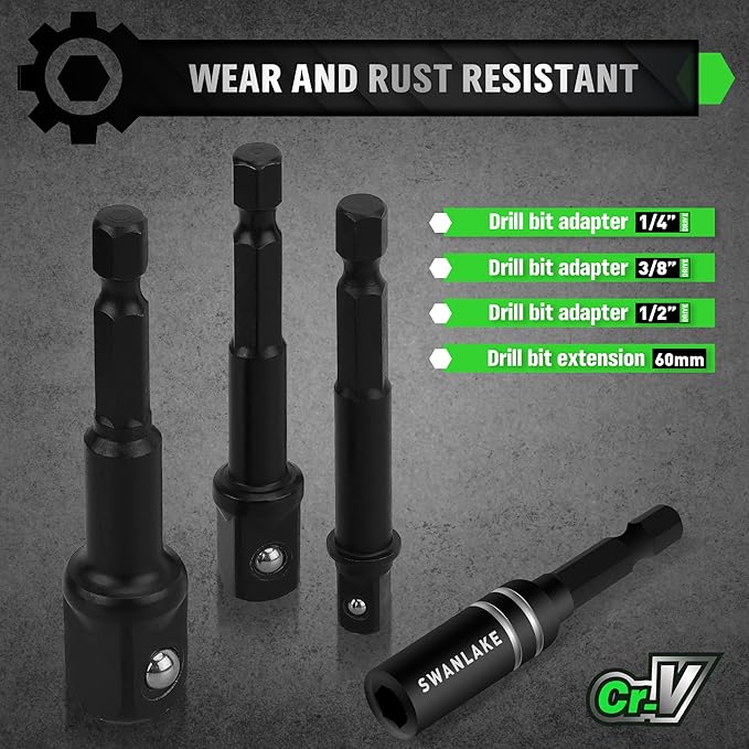 Hand Tools: SWANLAKE SWANLAKE 39PCS Magnetic Hex Nut Driver Master Kit,1/4" Quick-Change Hex Shank, SAE & Metric Power Nuts Driver Drill Bit Tools Set,Cr-V Steel