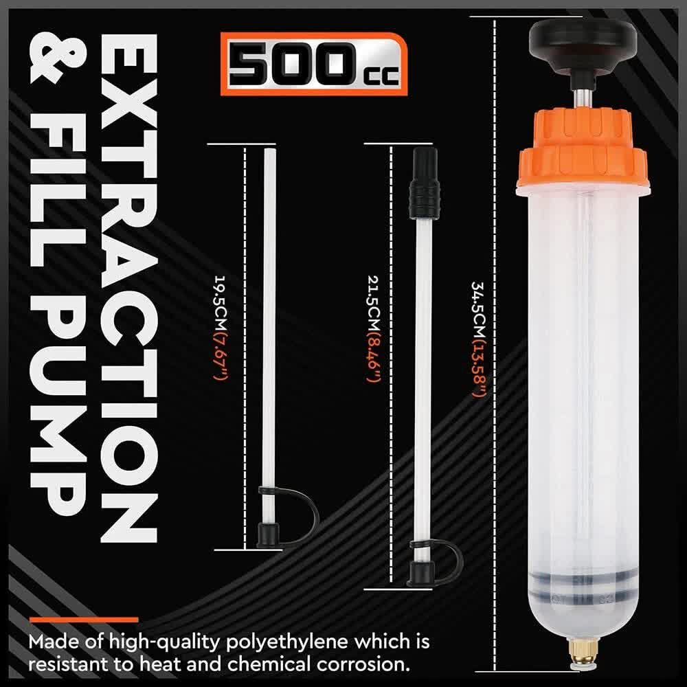 Hand Tools: HORUSDY 500ML Oil Suction Syringe Style Manual Pump Oil Brake Fluid Extractor