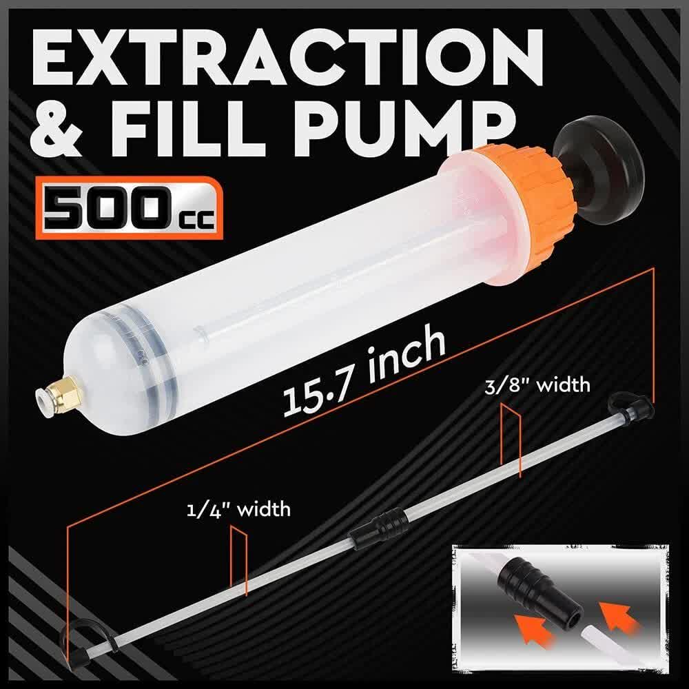 Hand Tools: HORUSDY 500ML Oil Suction Syringe Style Manual Pump Oil Brake Fluid Extractor
