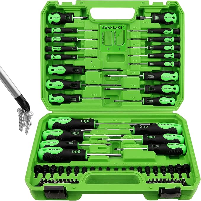 Hand Tools: SWANLAKE 86PCS Magnetic Screwdriver Set,Includes Slotted/Phillips/Torx Mini Precision Screwdriver, Replaceable Screwdriver Bits and nut drivers With Sturdy tool box