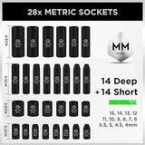 Hand Tools: SWANLAKE 1/4" Drive Impact Socket Set, 56-Piece Standard SAE (5/32 to 9/16 inch) and Metric (4-15mm) Size, 6 Point, Cr-V, 1/4-Inch Drive Ratchet Handle, Drive Extension Bar, Impact Universal Joint