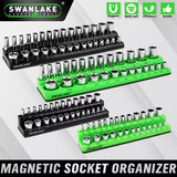 Tool Sockets: SWANLAKE 4Pc Magnetic Socket Organizer Tray 3/8" 1/4" SAE Metric Socket Holder