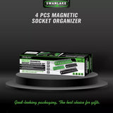 Tool Sockets: SWANLAKE 4Pc Magnetic Socket Organizer Tray 3/8" 1/4" SAE Metric Socket Holder