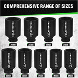 Hand Tools: SWANLAKE 9-Piece 1/2" Drive Jumbo Impact Socket Set, Metric 29mm-38mm Large Socksts Spindle Axle Nut Impact Socket, CR-V Black