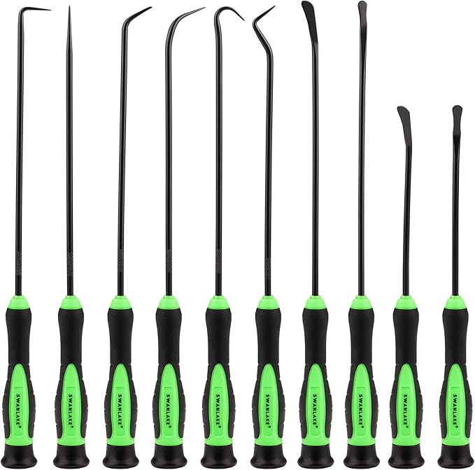 Hand Tools: SWANLAKE 10-Piece Pick and Hook Set, Pick Tool Set for Car Auto Oil Seal/O-Ring Seal Gasket Pick Mini Hooks Puller Remover