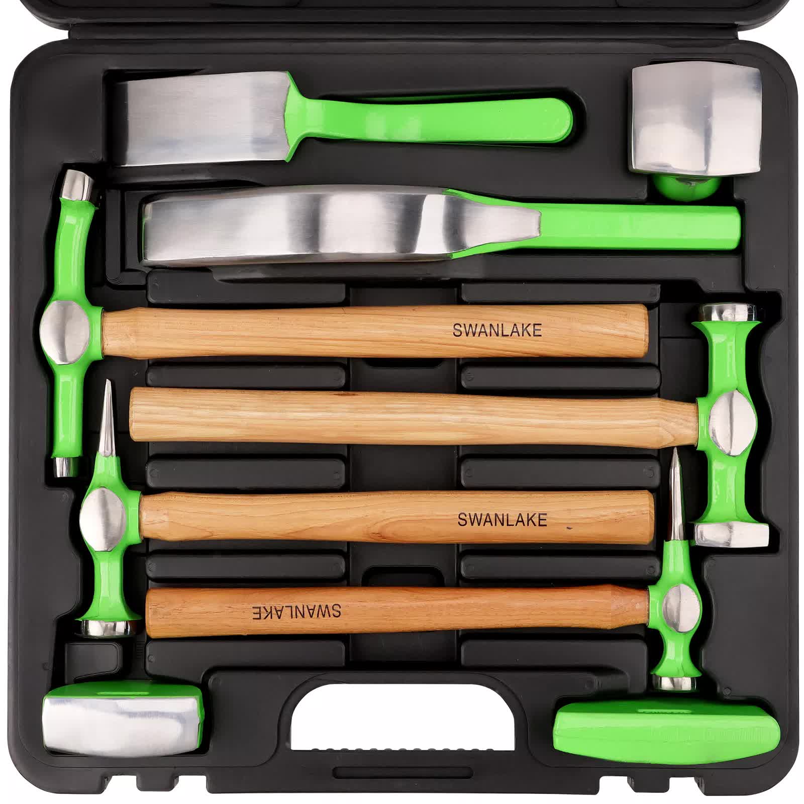 Hand Tools: 9-Piece Garden Tools Auto Body Hammer Dolly Set Car Body Dent Repair Tool Case