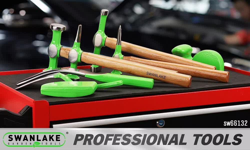 Hand Tools: 9-Piece Garden Tools Auto Body Hammer Dolly Set Car Body Dent Repair Tool Case