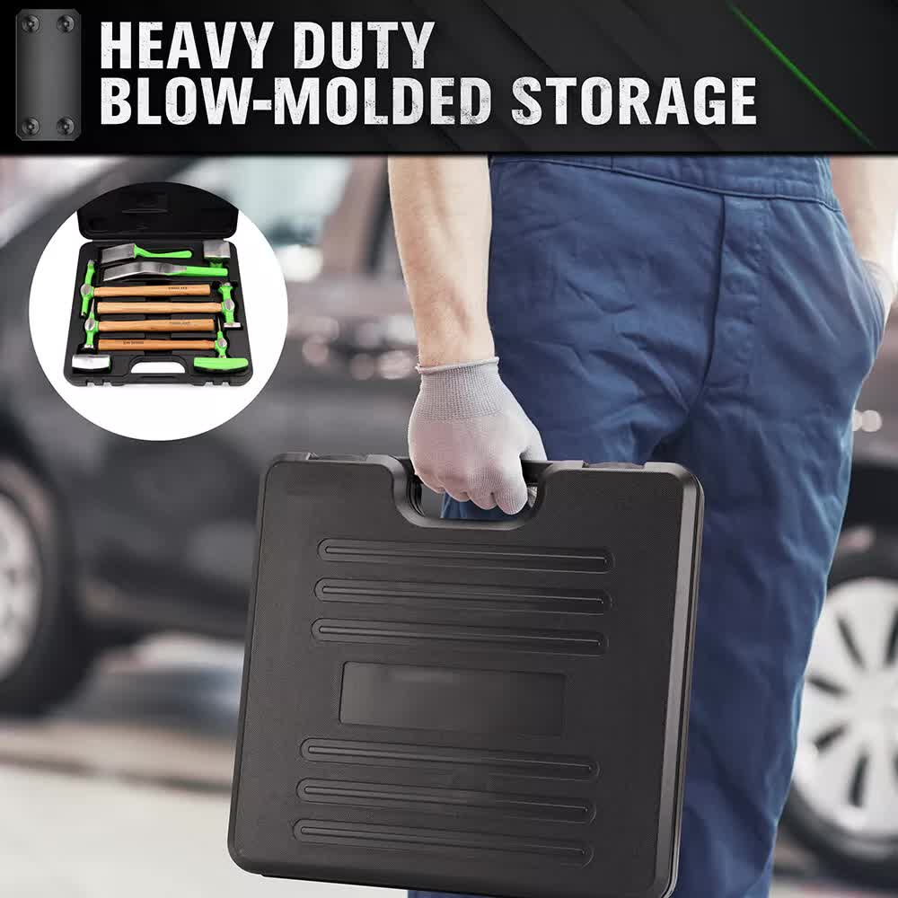 Hand Tools: 9-Piece Garden Tools Auto Body Hammer Dolly Set Car Body Dent Repair Tool Case
