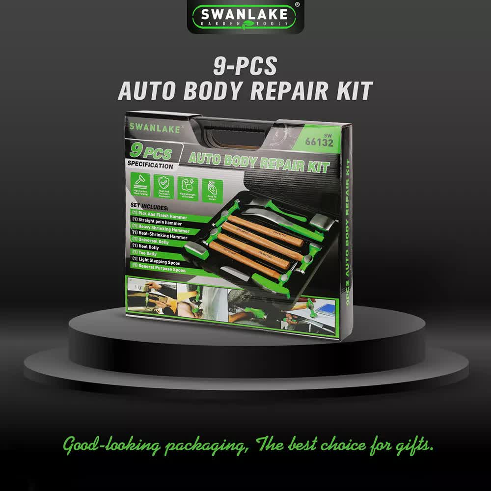 Hand Tools: 9-Piece Garden Tools Auto Body Hammer Dolly Set Car Body Dent Repair Tool Case