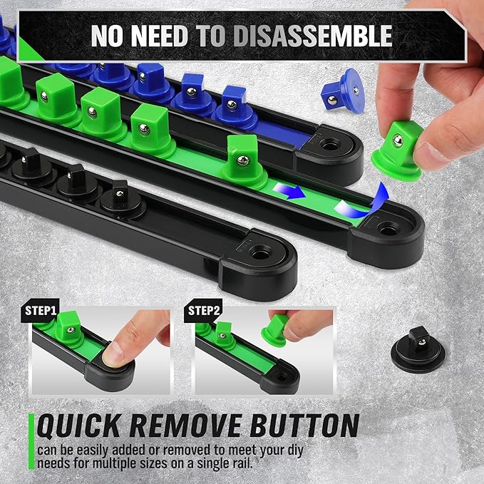 Hand Tools: SWANLAKE 6-Piece Swivel Socket Organiser Set, 1/4-Inch x 26 Clips, 3/8-Inch x 26 Clips, 1/2-Inch x 22 Clips, Premium Quality Socket Storage Holders