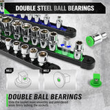 Hand Tools: SWANLAKE 6-Piece Swivel Socket Organiser Set, 1/4-Inch x 26 Clips, 3/8-Inch x 26 Clips, 1/2-Inch x 22 Clips, Premium Quality Socket Storage Holders