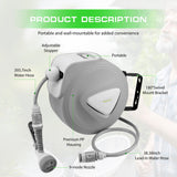 10M Retractable Garden Air Hose Reel Storage Auto Rewind Wall Mounted Grey AU