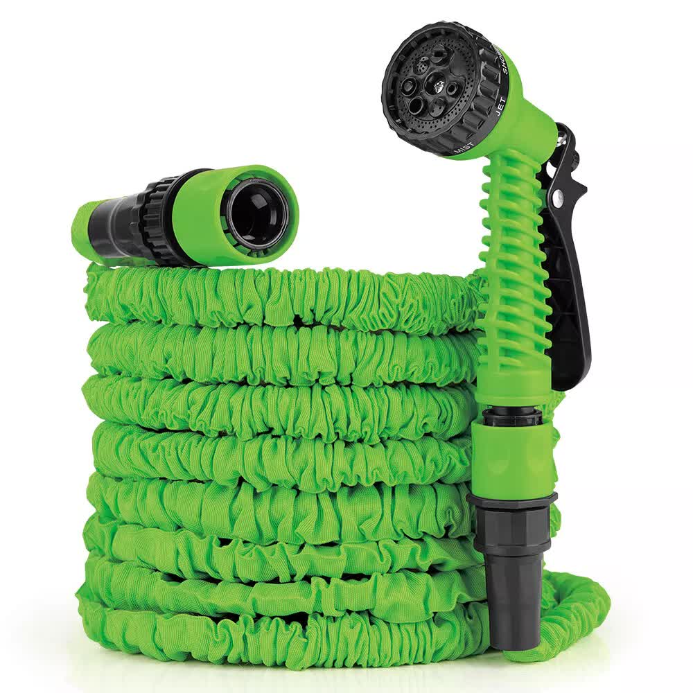 Garden Hoses: 25FT Water Garden Hose Flexible Expandable Pipe Car Wash W/ Spray Nozzle Gun