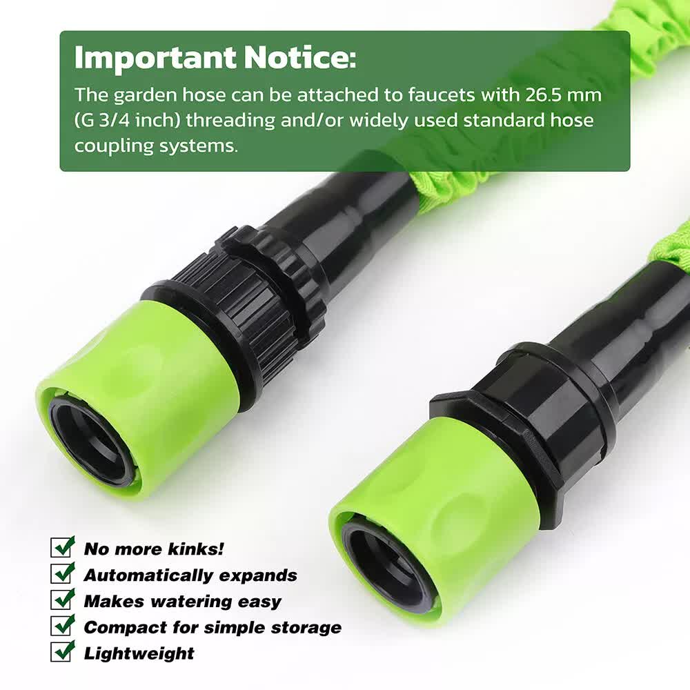 Garden Hoses: 25FT Water Garden Hose Flexible Expandable Pipe Car Wash W/ Spray Nozzle Gun