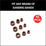 Sanding Accessories: 51Pc Sanding Bands Drum Sleeve Set 120 Grits Mandrel Dremel Rotary Kit 3mm Shank