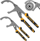 Hand Tools: Adjustable Oil Filter Wrench Set - 9" & 12" Pliers for Cars, Trucks, Motorcycles - Durable Carbon Steel, Ergonomic Grip, Easy Access Design