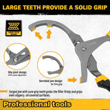 Hand Tools: Adjustable Oil Filter Wrench Set - 9" & 12" Pliers for Cars, Trucks, Motorcycles - Durable Carbon Steel, Ergonomic Grip, Easy Access Design