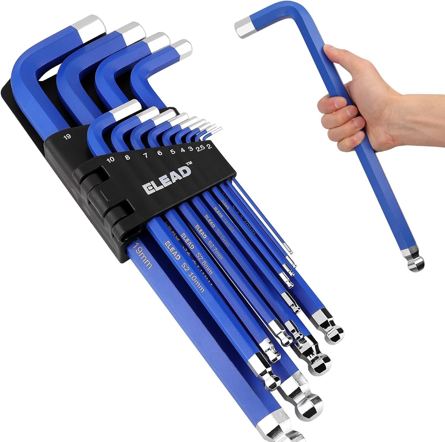 Fence & Gate Accessories: ELEAD 13Pc Extra Large Hex Key Set Long Allen Key Wrench Ball End Metric 2-19mm