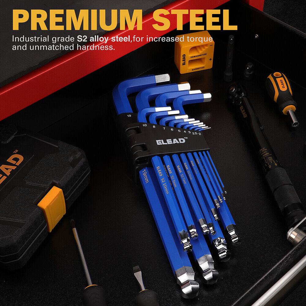 Fence & Gate Accessories: ELEAD 13Pc Extra Large Hex Key Set Long Allen Key Wrench Ball End Metric 2-19mm