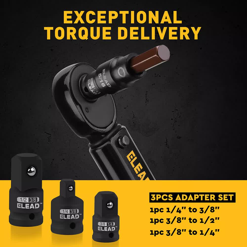 Tool Sockets: 16Pc SAE Hex Bit Impact Socket Set 5/64"-9/16" Allen Socket Set Socket Adapter