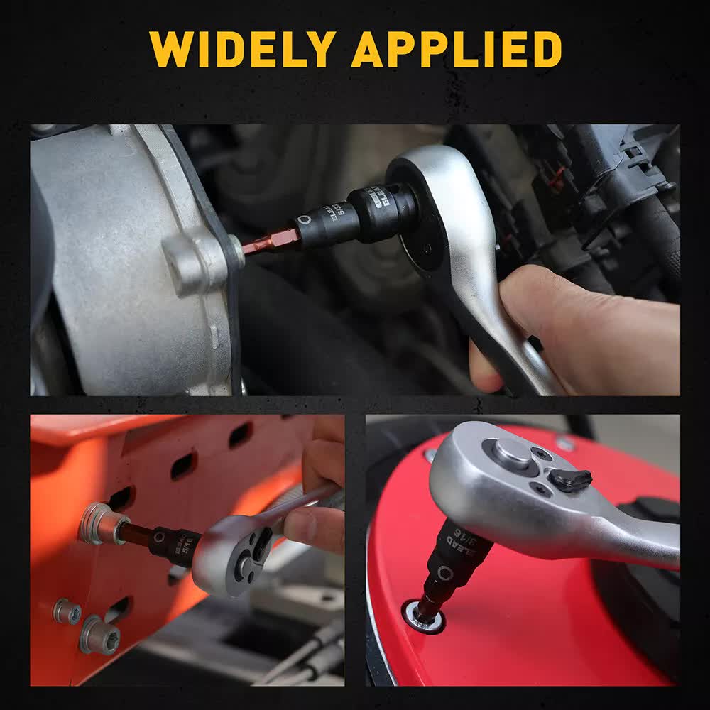Tool Sockets: 16Pc SAE Hex Bit Impact Socket Set 5/64"-9/16" Allen Socket Set Socket Adapter
