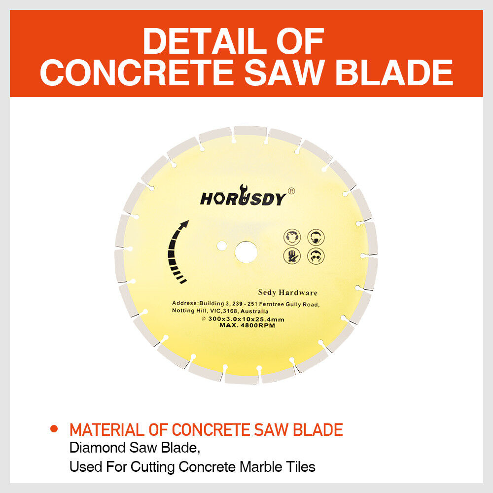 Saw Accessories: 300mm/12" Concrete Saw Blade Masonry Cutting Disc Circular Diamond Stone Cutter