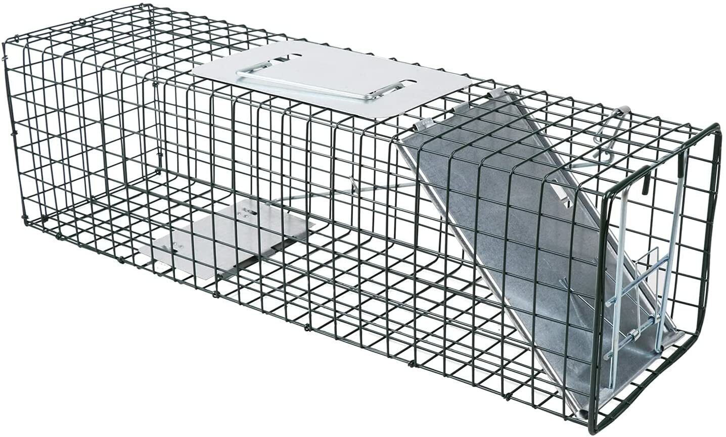 Animal Traps: 81.5*26*32CM Animal Trap Cage Humane Live Steel Catch Possum Fox Rat Cat Rabbit