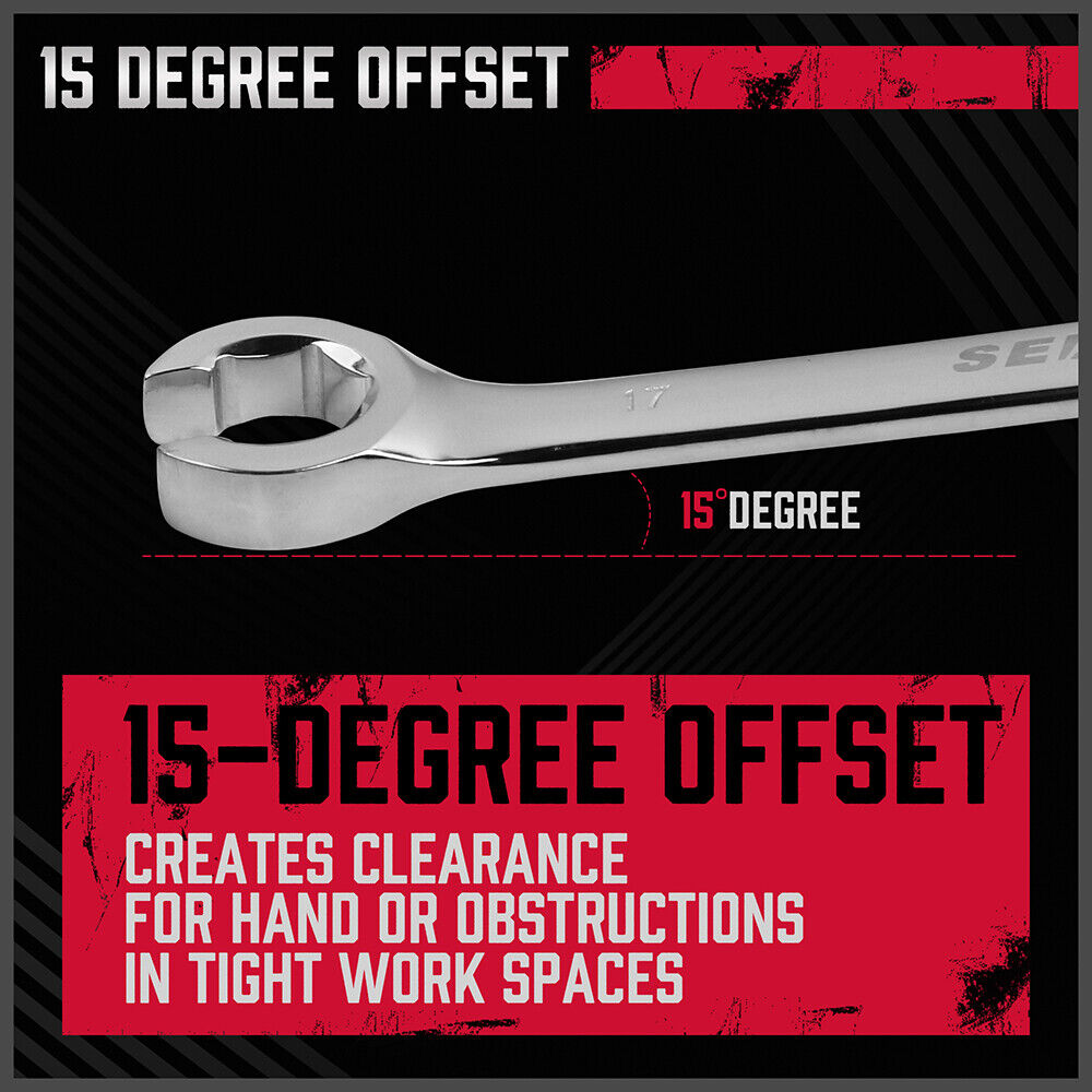 Door Hardware: SEDY 4Pc Flare Nut Wrench Set Offset End Spanner Metric CR-V Steel Storage Pouch