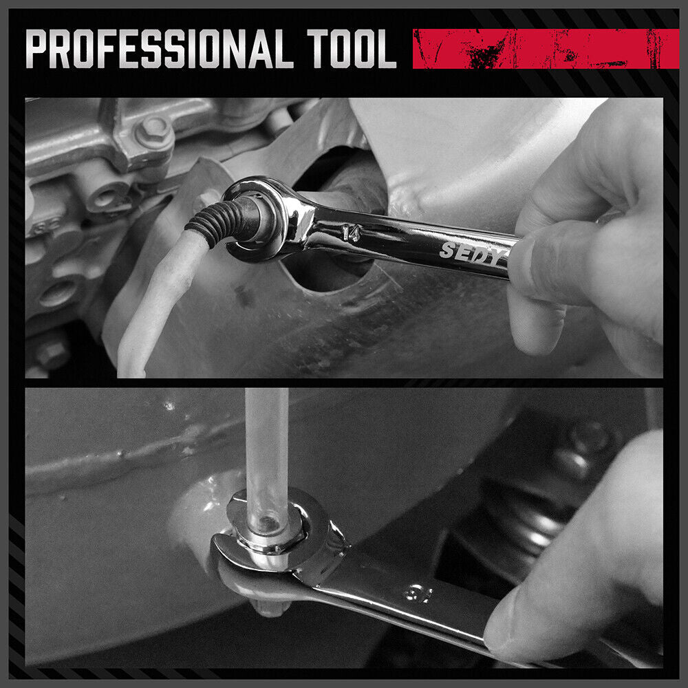 Door Hardware: SEDY 4Pc Flare Nut Wrench Set Offset End Spanner Metric CR-V Steel Storage Pouch
