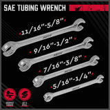 Automotive Repair & Speciality Tools: SEDY 4Pc Flare Nut Spanner Set SAE Brake Line Wrench Offset Head Organizer Pouch