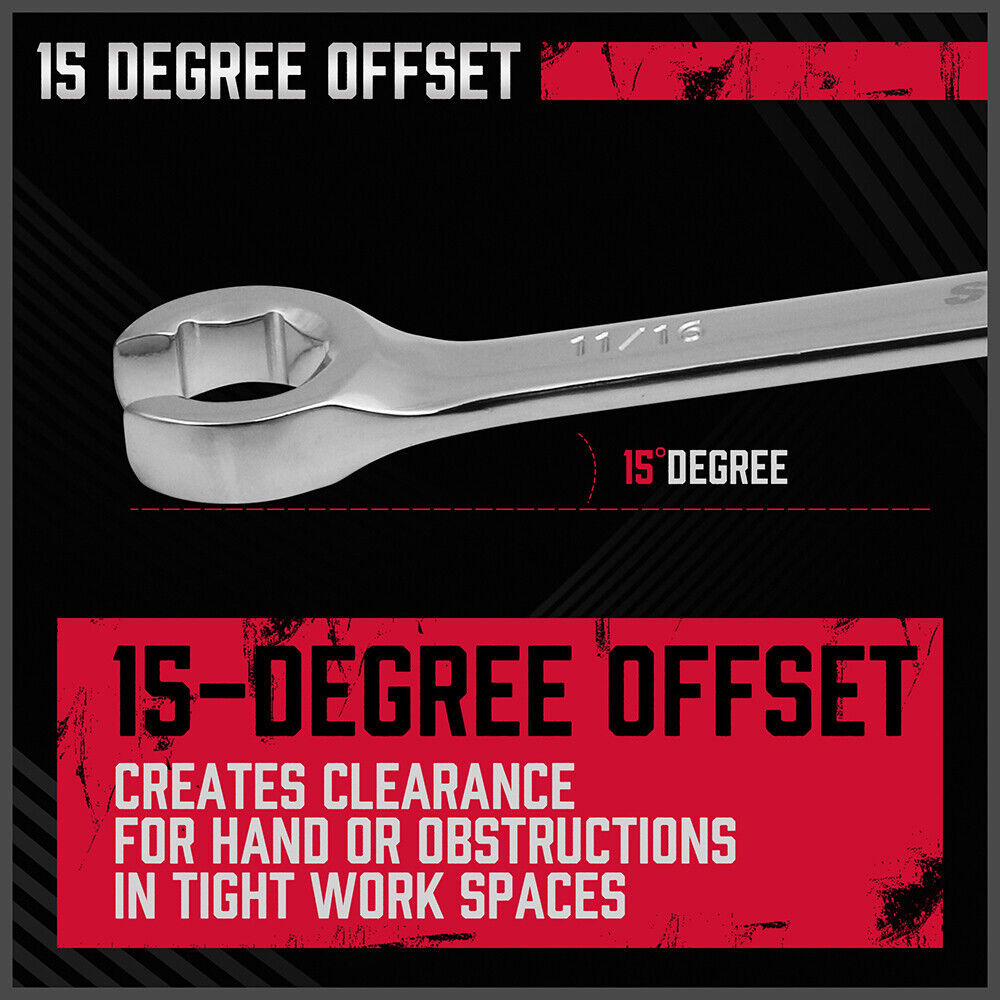 Automotive Repair & Speciality Tools: SEDY 4Pc Flare Nut Spanner Set SAE Brake Line Wrench Offset Head Organizer Pouch