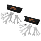 Automotive Parts: HORUSDY Super Thin 18Pc Wrench Set Open End Spanner 3mm CRV Metric & SAE w Pouch
