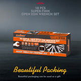 Automotive Parts: HORUSDY Super Thin 18Pc Wrench Set Open End Spanner 3mm CRV Metric & SAE w Pouch